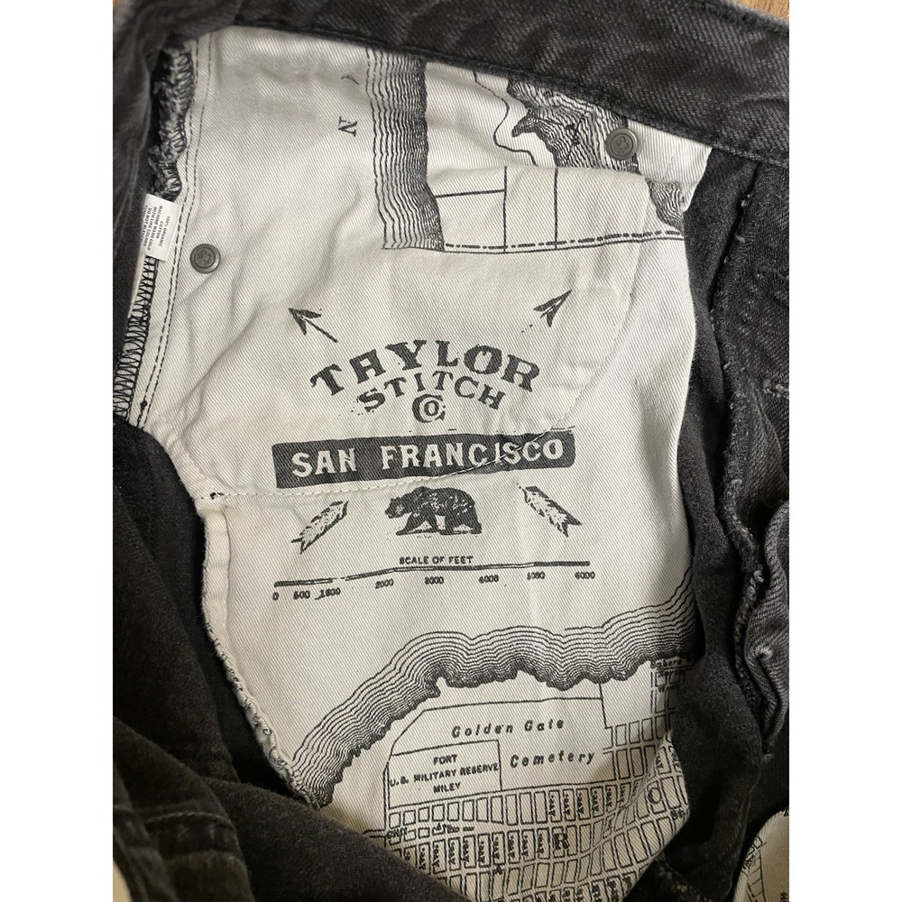 Taylor Stitch Slim Denim Jeans Fly Button Black Cotton Selvage Size 31x32 - Picture 6 of 13